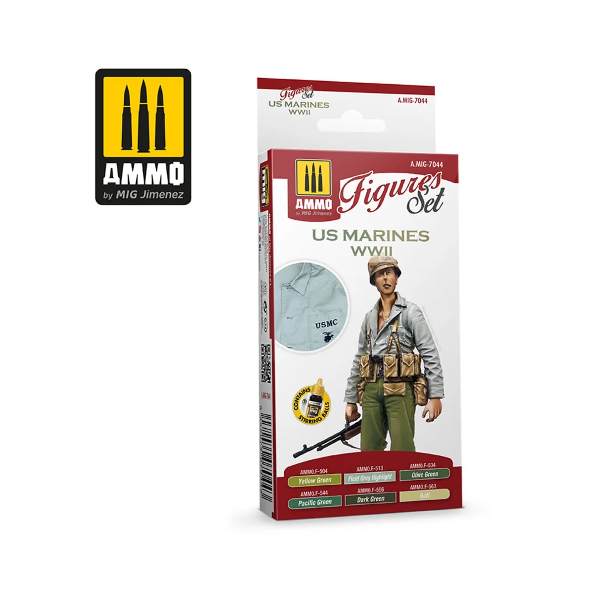US Marines WWII Figures Set - AMMO by MIG Jimenez A.MIG-7044