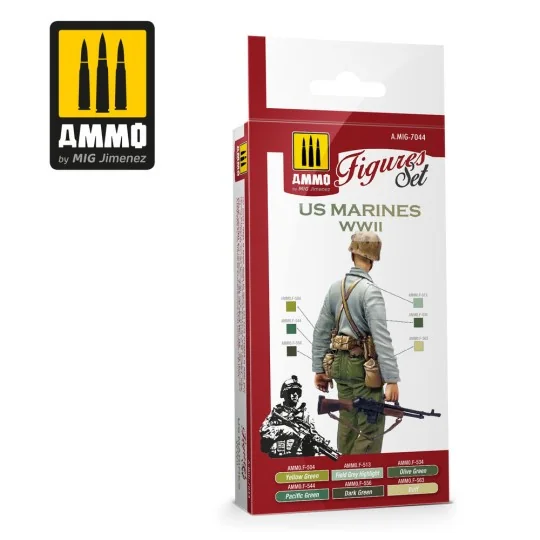 US Marines WWII Figures Set - AMMO by MIG Jimenez A.MIG-7044