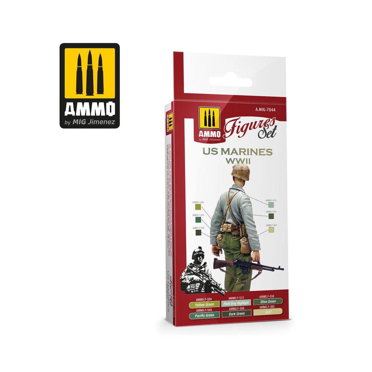 US Marines WWII Figures Set - AMMO by MIG Jimenez A.MIG-7044