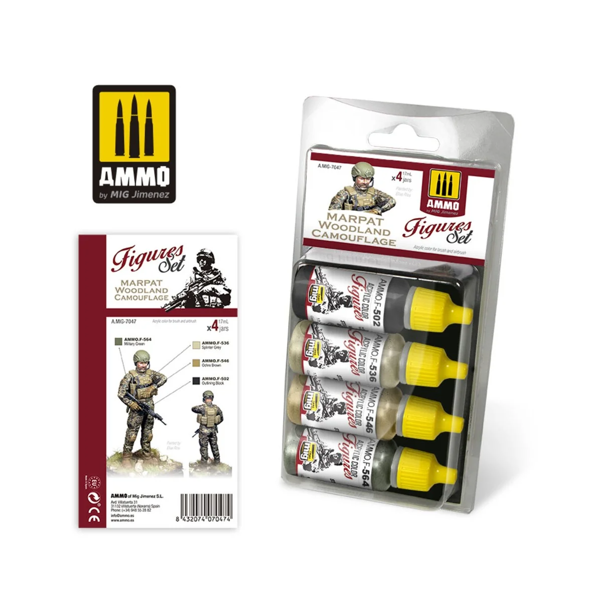 Marpat Woodland Camouflage Figures Set - AMMO by MIG Jimenez A.MIG-...