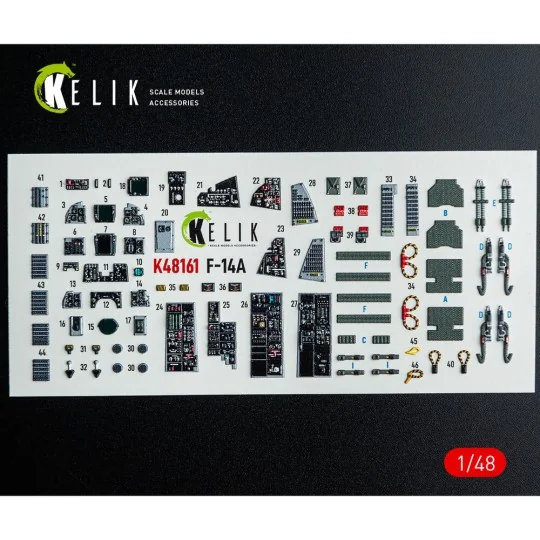 F-14A - interior 3D decals for GWH kit, 1/48 - Kelik K48161