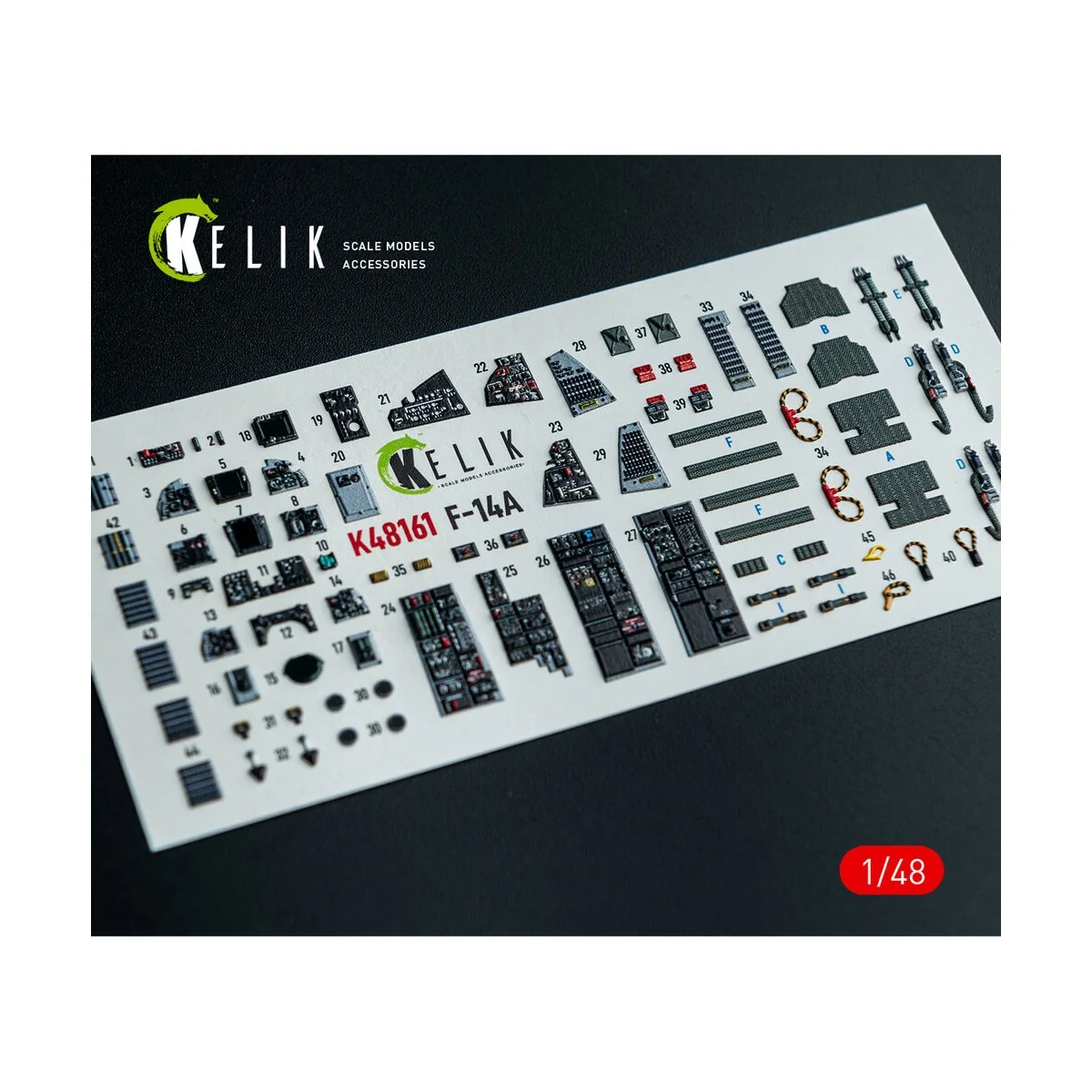 F-14A - interior 3D decals for GWH kit, 1/48 - Kelik K48161