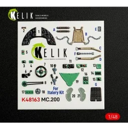 MC.200 - interior 3D decals for Italeri kit, 1/48 - Kelik K48163