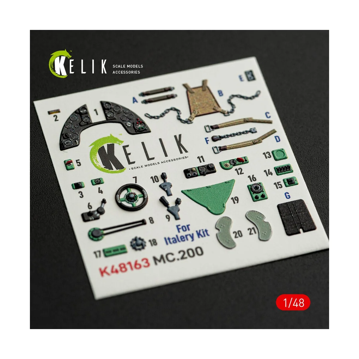 MC.200 - interior 3D decals for Italeri kit, 1/48 - Kelik K48163