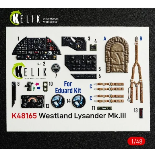 Westland Lysander Mk.III - interior 3D decals for Eduard kit, 1/48 ...