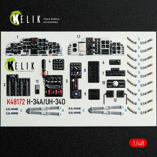 H-34A/UH-34D - interior 3D decals for Italeri kit, 1/48 - Kelik K48172