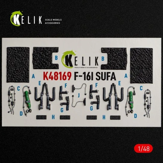 F-16I SUFA - interior 3D decals for GWH kit, 1/48 - Kelik K48169
