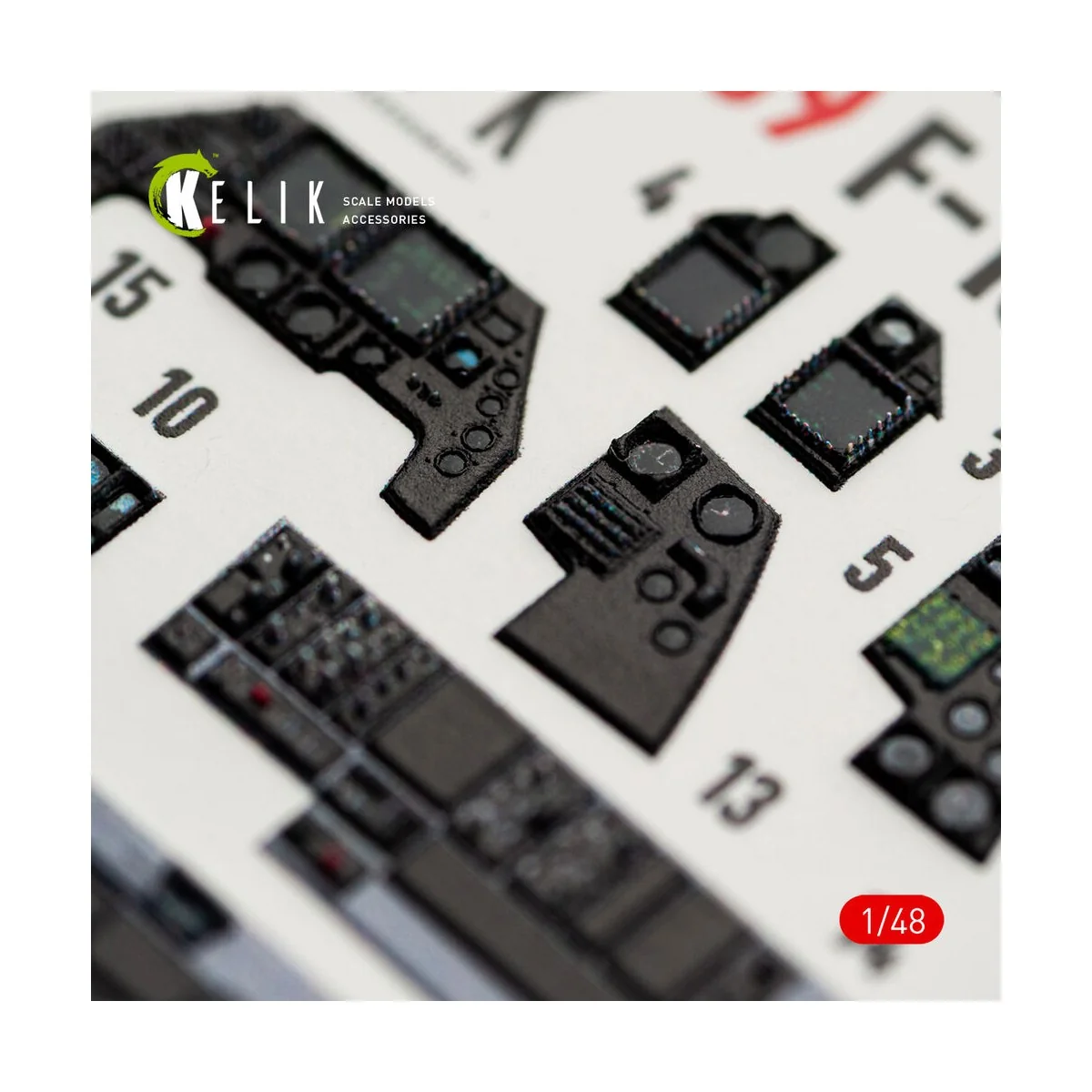 F-16I SUFA - interior 3D decals for GWH kit, 1/48 - Kelik K48169