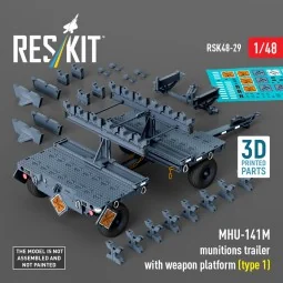 MHU-141M munitions trailer with weapon platform (type 1) (3D Printe...