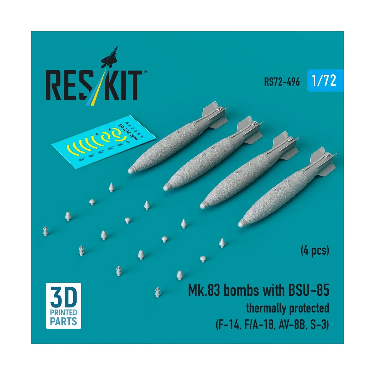 Mk.83 bombs with BSU-85 thermally protected (4 pcs) (F-14, F/A-18, ...