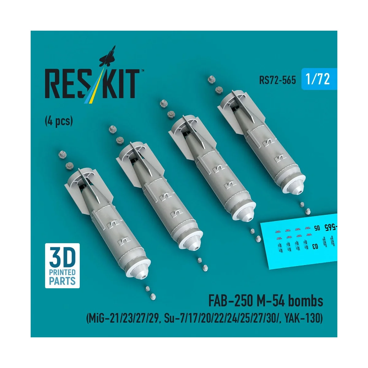 FAB-250 ?-54 bombs (4 pcs) (MiG-21/23/27/29, Su-7/17/20/22/24/25/27...