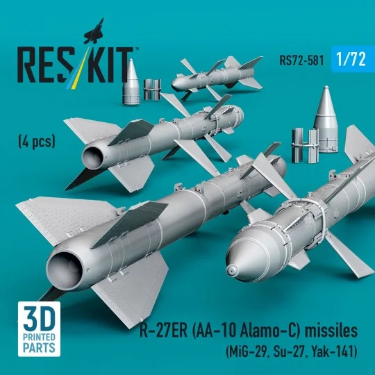 R-27ER (AA-10 Alamo-C) missiles (4 pcs) (MiG-29, Su-27, Yak-141) (3...
