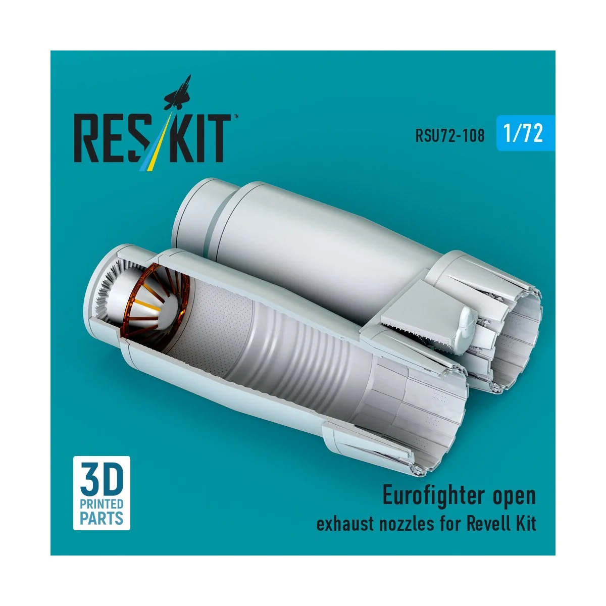 Eurofighter open exhaust nozzles for Revell kit (3D Printed), 1/72 ...