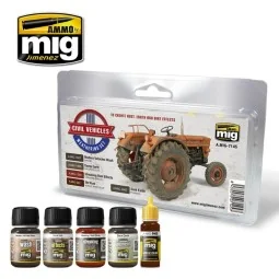 Civil Vehicles Weathering Set - AMMO by MIG Jimenez A.MIG-7145