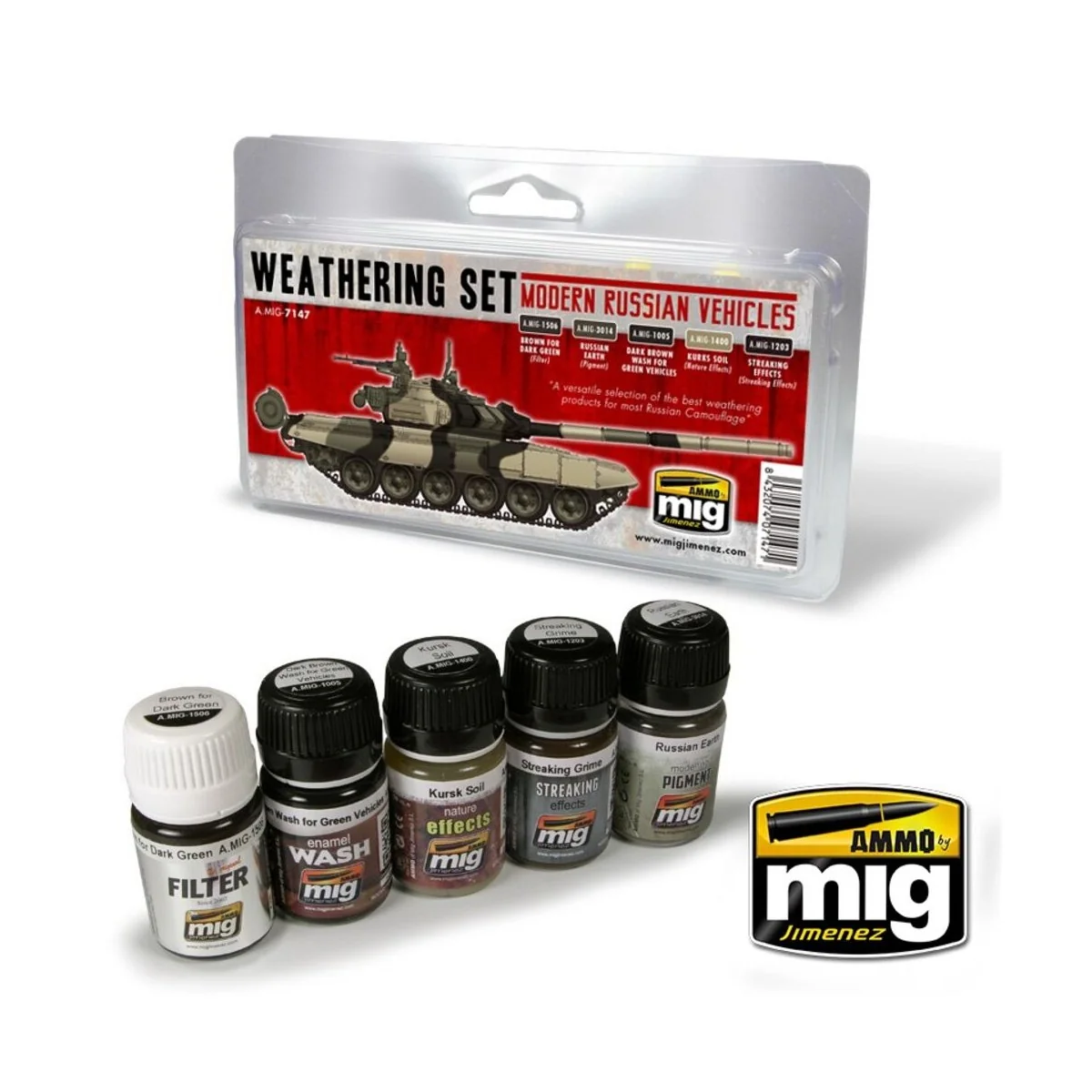 Modern Russian Vehicles Weathering Set - AMMO by MIG Jimenez A.MIG-...