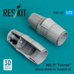 MiG-29 Fulcrum exhaust nozzles for Trumpeter kit (3D Printed), 1/72...