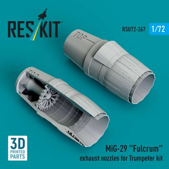 MiG-29 Fulcrum exhaust nozzles for Trumpeter kit (3D Printed), 1/72...