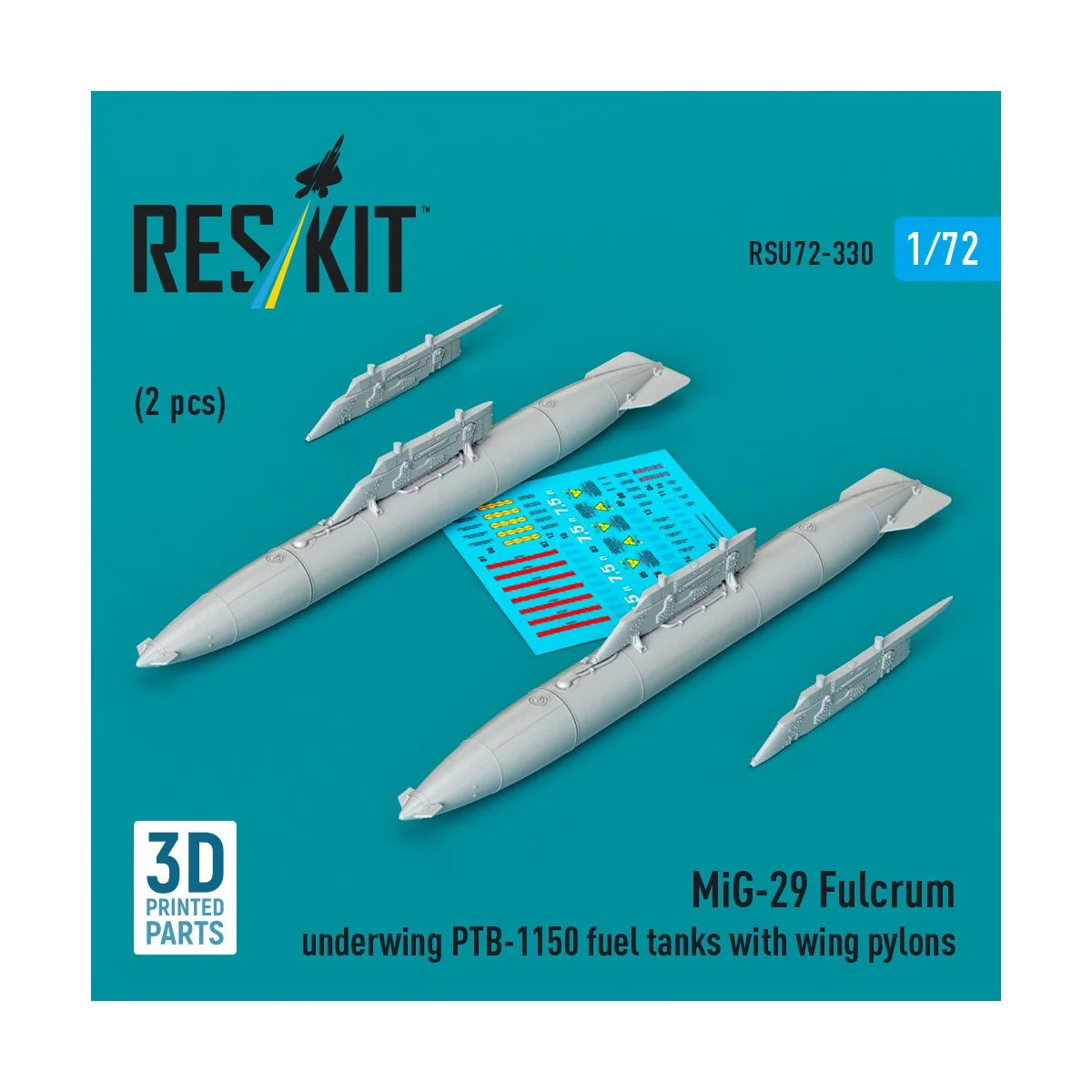 MiG-29 Fulcrum underwing PTB-1150 fuel tanks with wing pylons (2 pc...
