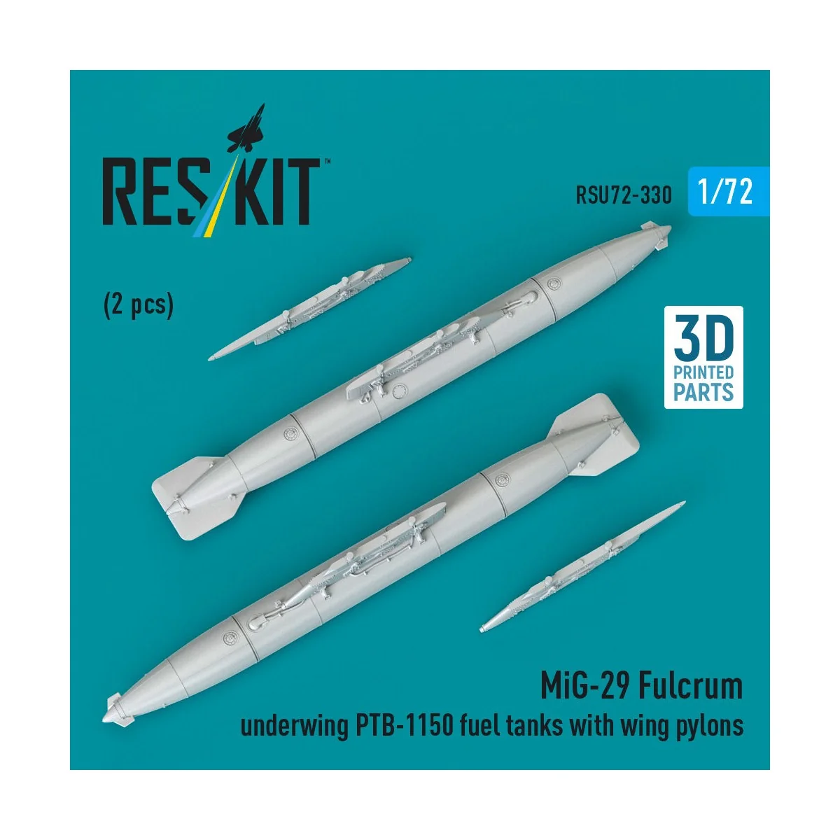 MiG-29 Fulcrum underwing PTB-1150 fuel tanks with wing pylons (2 pc...