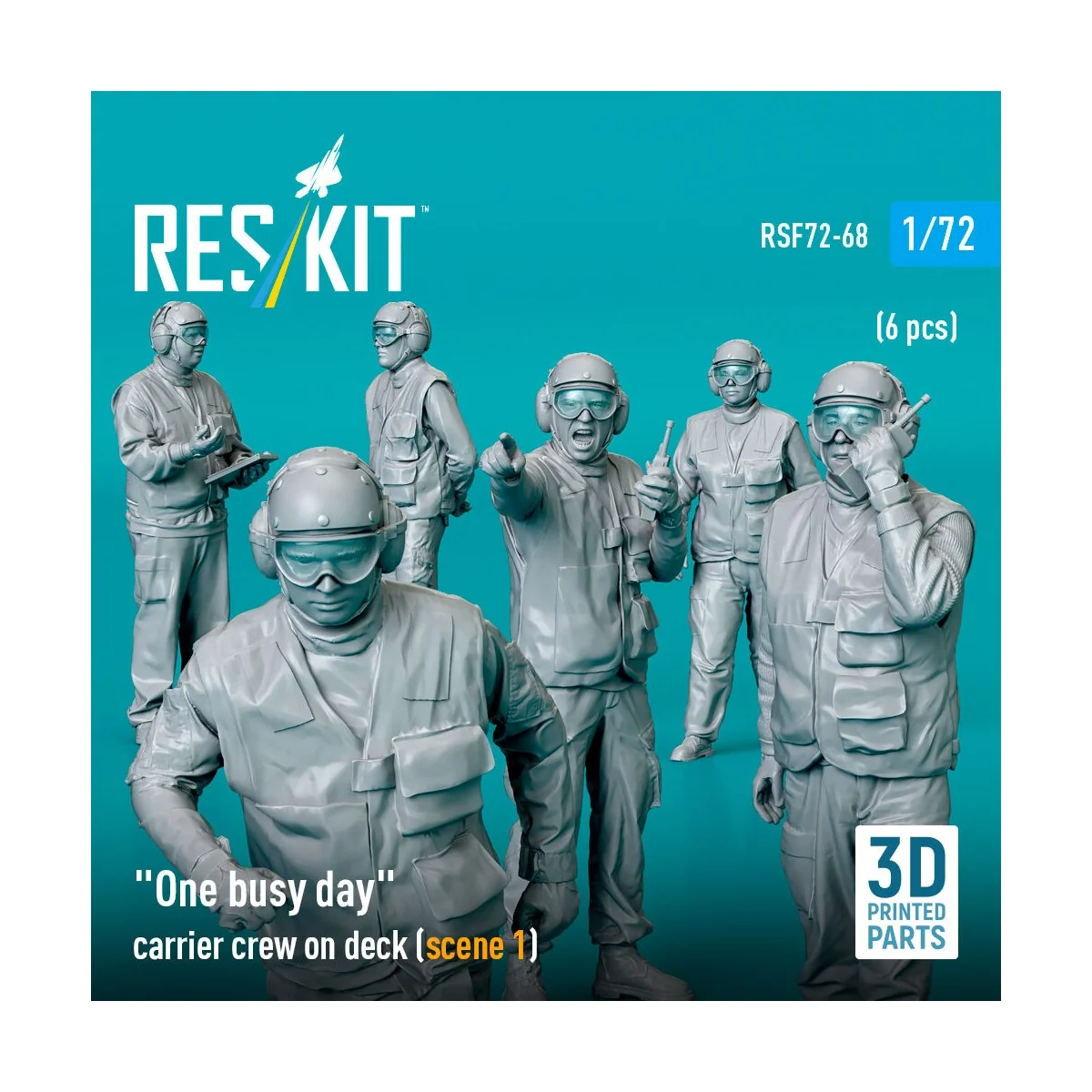 One busy day carrier crew on deck (scene 1) (6 pcs) (3D Printed), 1...