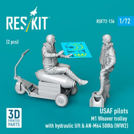 USAF pilots (2pcs) & M1 Weaver Hydraulic bomb lift & AN-M64 500lb (...