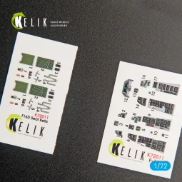 F-16D Fighting Falcon interior 3D decals for Kinetic kit, 1/72 - Ke...