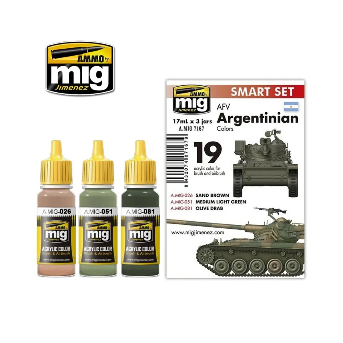 AFV Argentinian Colors - AMMO by MIG Jimenez A.MIG-7167 AFV Argentinian Colors - AMMO by MIG Jimenez A.MIG-7167