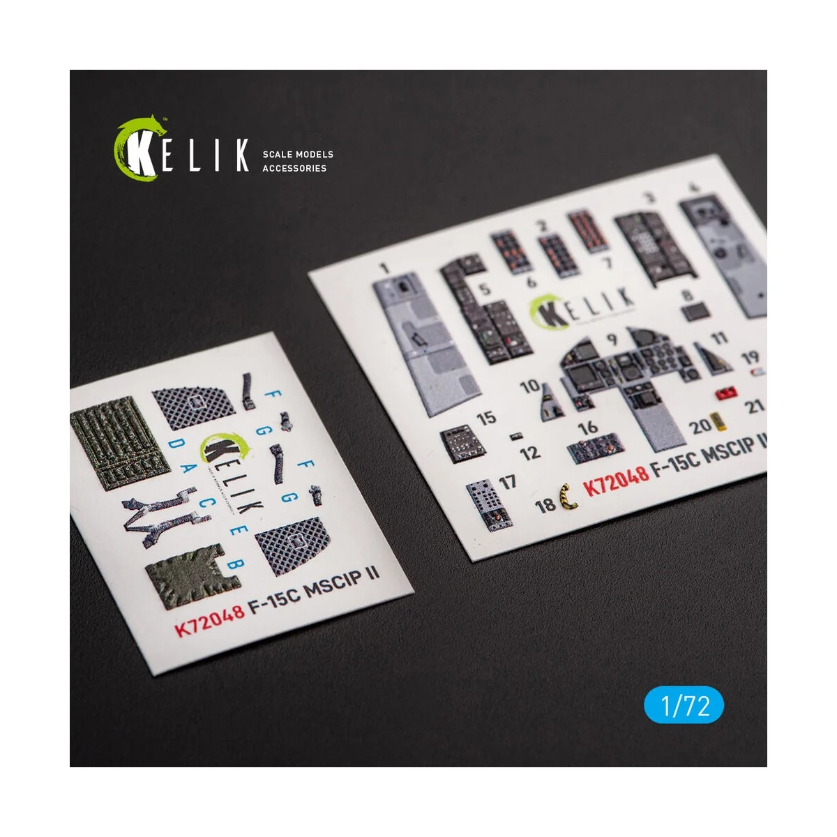 F-15C MSIP II Eagle interior 3D decals for GWH, 1/72 - Kelik K72048