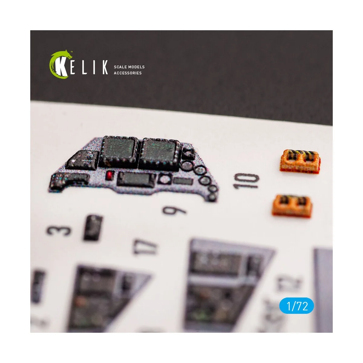 JASDF F-2B Fighter interior 3D decals for FineMolds kit, 1/72 - Kel...