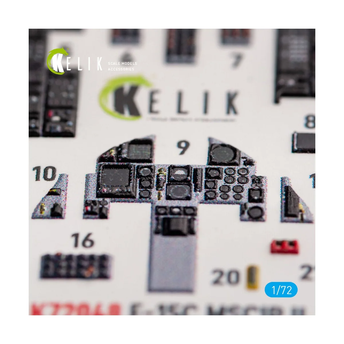 F-15C MSIP II Eagle interior 3D decals for GWH, 1/72 - Kelik K72048
