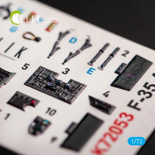 F-35A interior 3D decals for Tamiya kit, 1/72 - Kelik K72053
