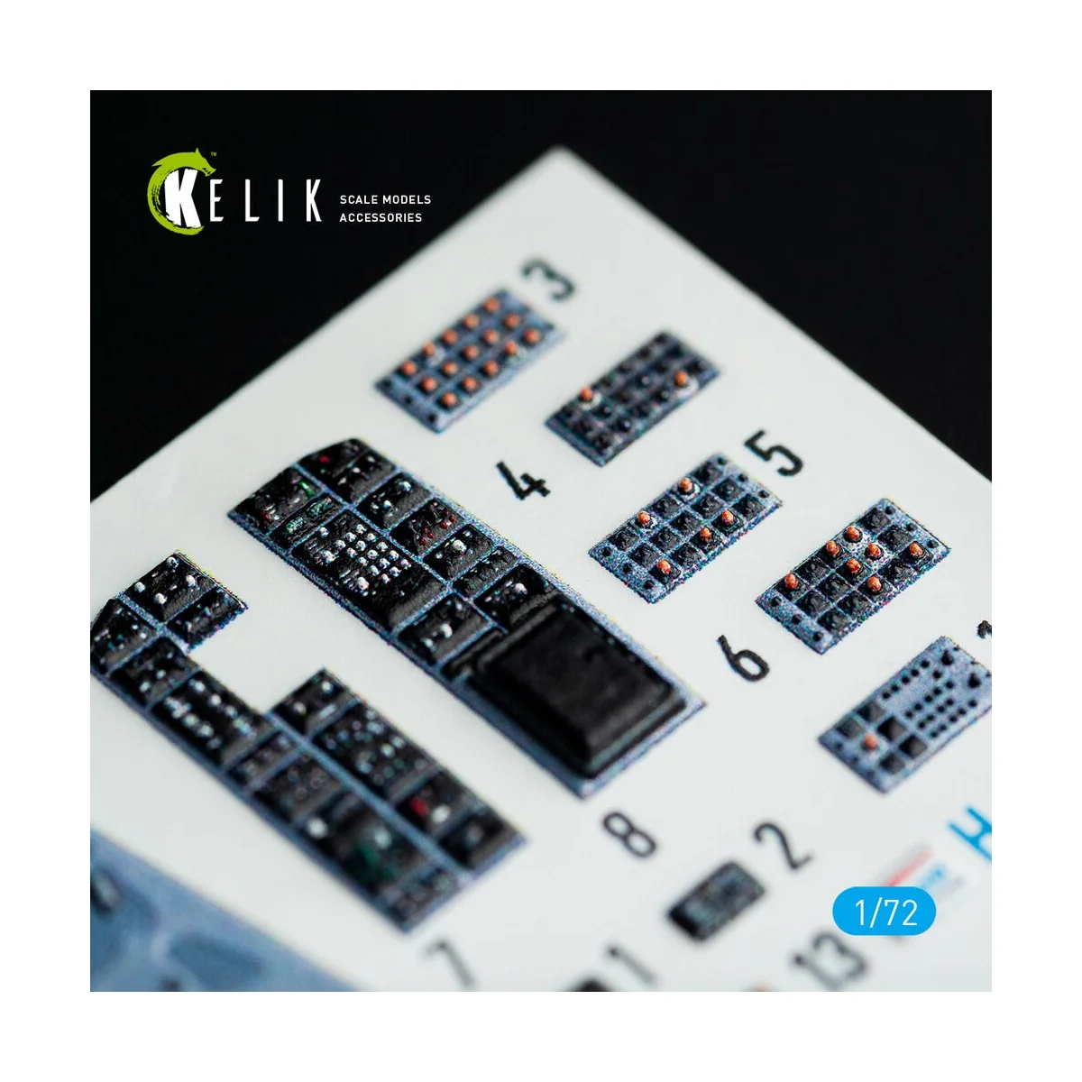 F-15J Eagle interior 3D decals for PLATZ kit, 1/72 - Kelik K72071