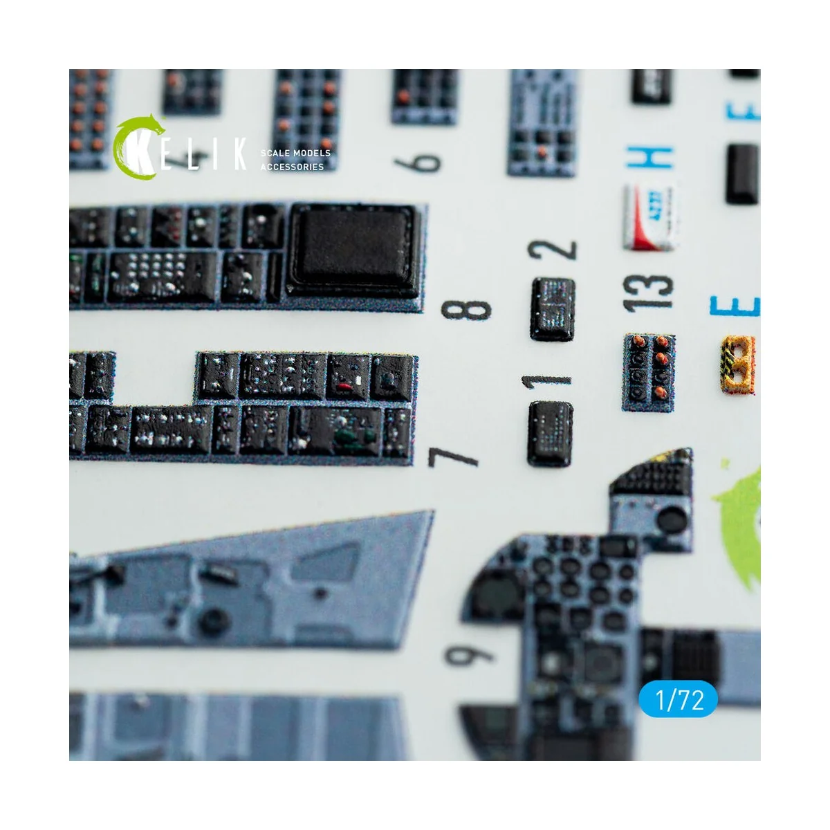 F-15J Eagle interior 3D decals for PLATZ kit, 1/72 - Kelik K72071