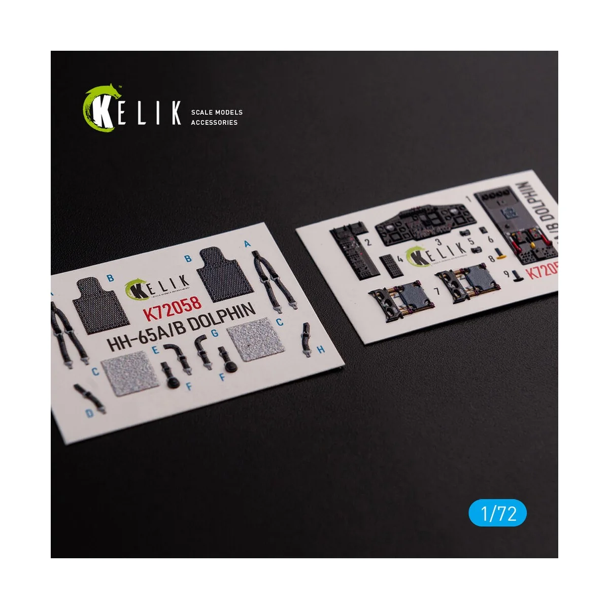 HH-65A/B Dolphin interior 3D decals for Dream Model kit, 1/72 - Kel...