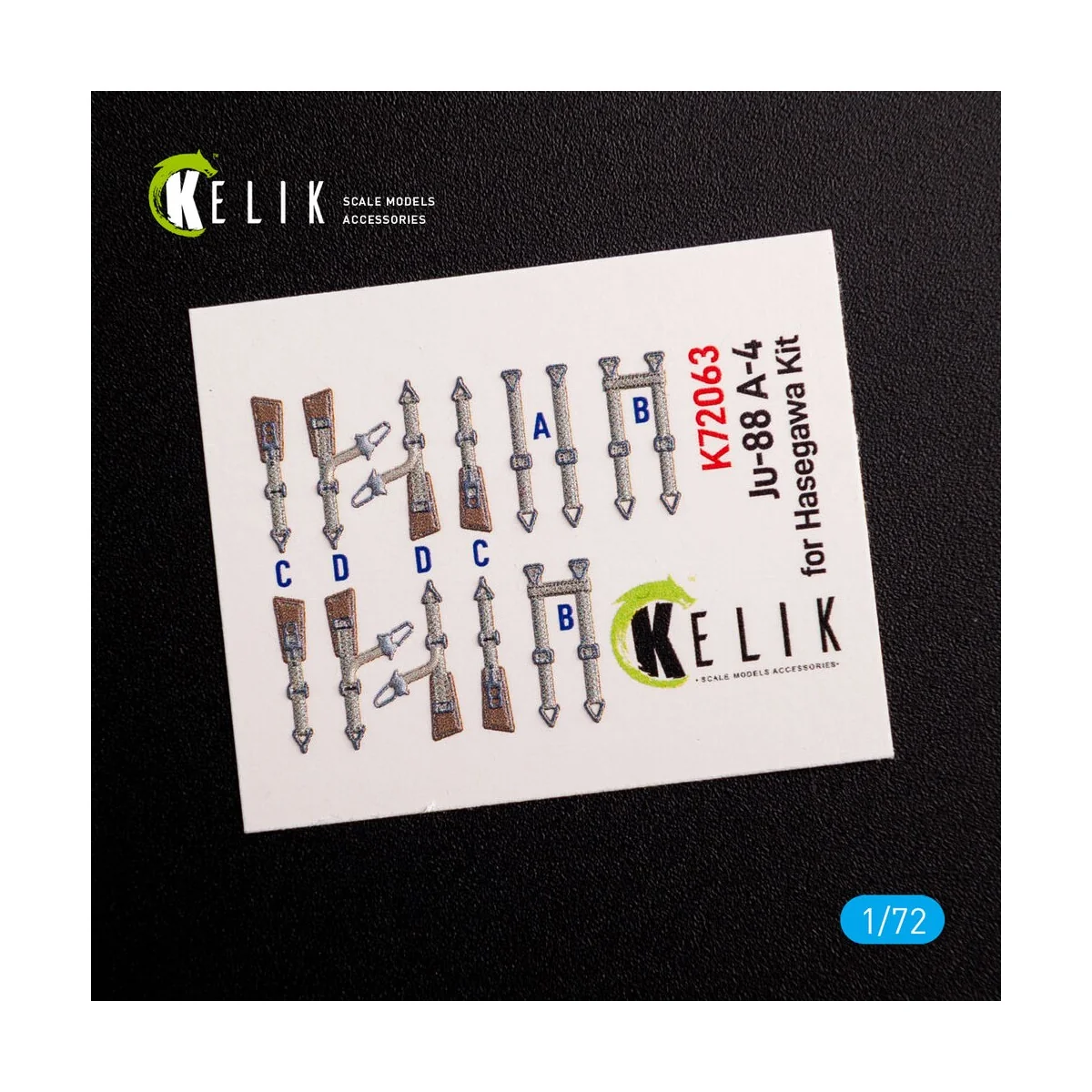 Junkers JU 88 A-4 interior 3D decals for Hasegawa kit, 1/72 - Kelik...