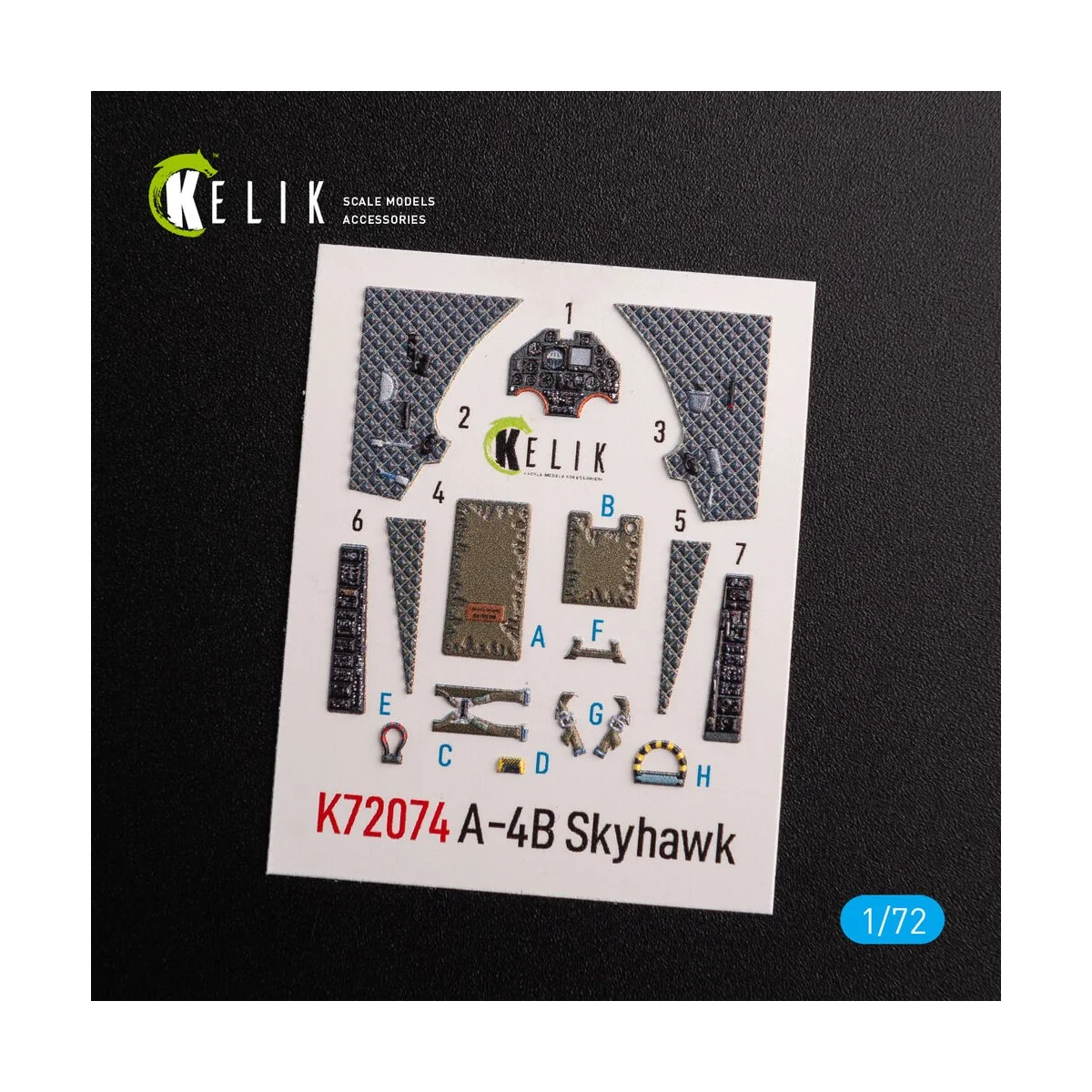 A-4B Skyhawk interior 3D decals for Hobby 2000/Fujimi kit, 1/72 - K...
