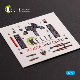 Amx Ghibli interior 3D decals for Italeri kit, 1/72 - Kelik K72076