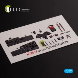 Gloster Meteor F.8 interior 3D decals for Airfix kit, 1/72 - Kelik ...