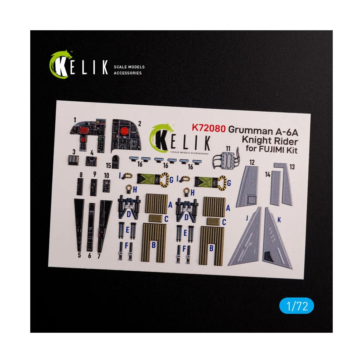 Grumman A-6A Knight Rider interior 3D decals for Fujimi kit, 1/72 -...