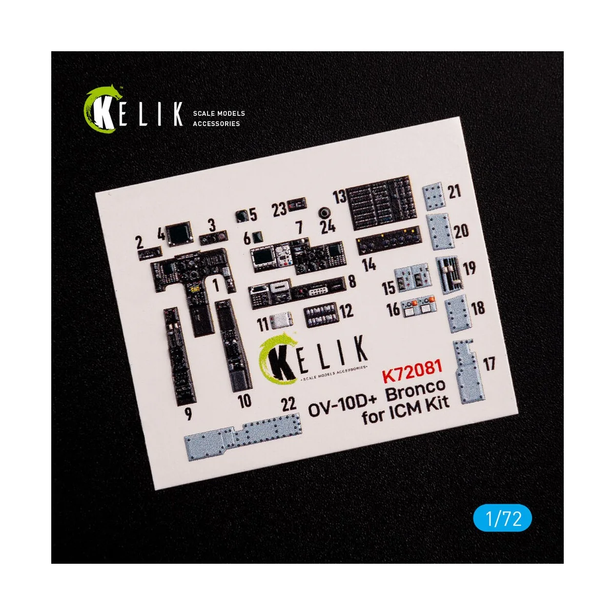 OV-10D+ Bronco interior 3D decals for ICM kit, 1/72 - Kelik K72081