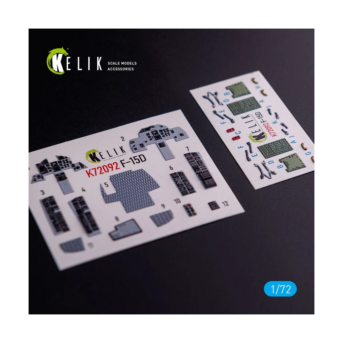 F-15D - interior 3D decals for FineMolds kit, 1/72 - Kelik K72092