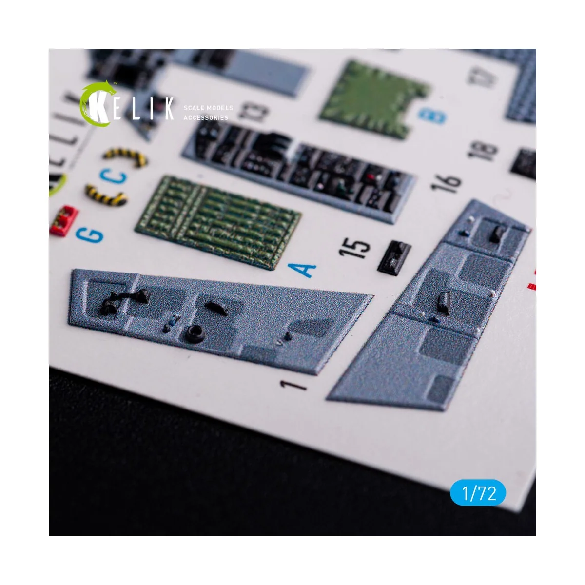 F-15C - interior 3D decals for FineMolds kit, 1/72 - Kelik K72091