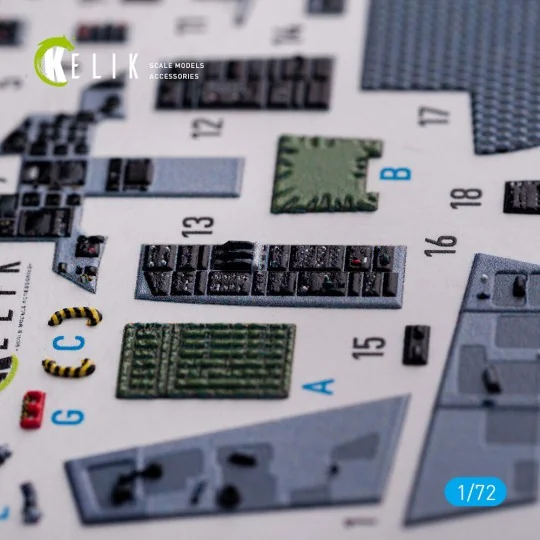 F-15C - interior 3D decals for FineMolds kit, 1/72 - Kelik K72091