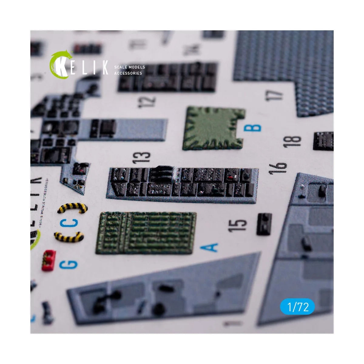 F-15C - interior 3D decals for FineMolds kit, 1/72 - Kelik K72091