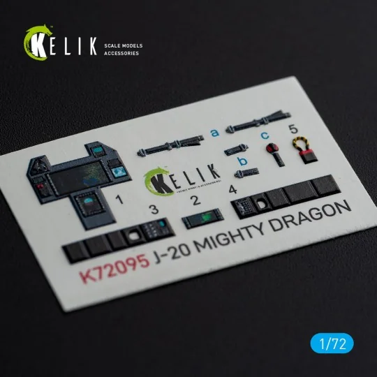 J-20 Mighty Dragon - interior 3D decals for Dream Model kit, 1/72 -...