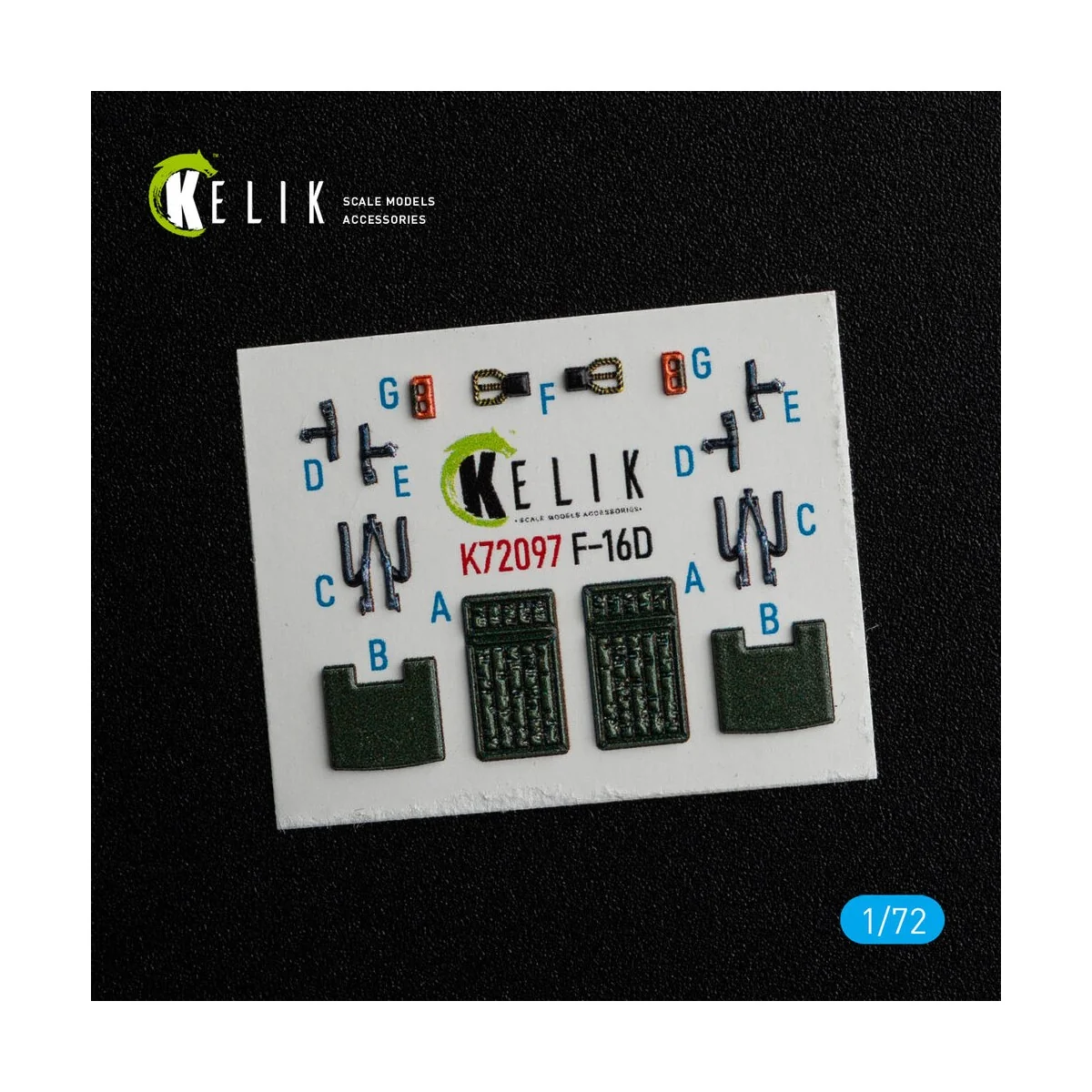 F-16D interior 3D decals for Revell kit, 1/72 - Kelik K72097