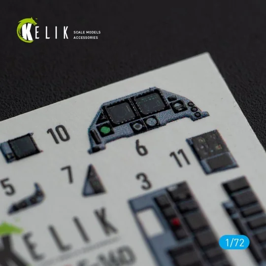 F-16D interior 3D decals for Revell kit, 1/72 - Kelik K72097