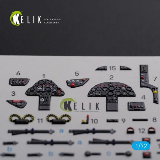 Folland Gnat T.1 interior 3D decals for Airfix kit, 1/72 - Kelik K7...