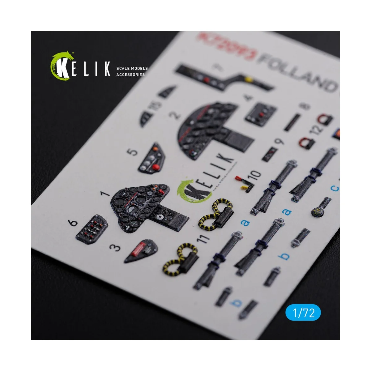 Folland Gnat T.1 interior 3D decals for Airfix kit, 1/72 - Kelik K7...