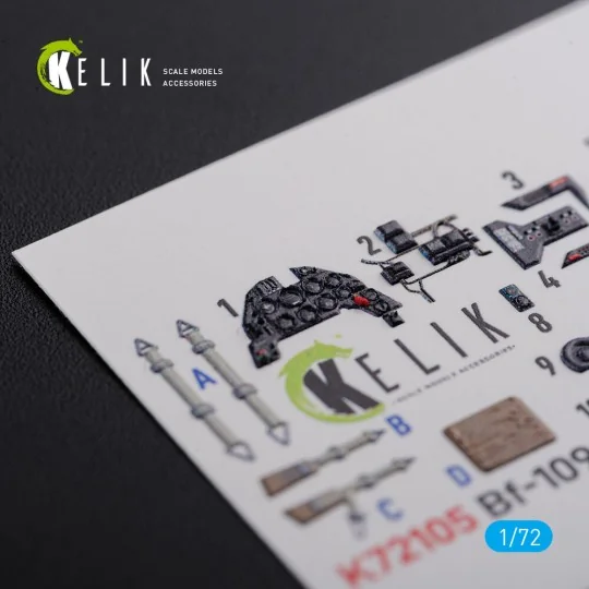 BF109 G-6 interior 3D decals for Tamiya kit, 1/72 - Kelik K72105
